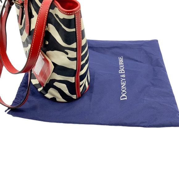 NWT Dooney & Bourke Logo Lock Zebra Print Shoulder Bucket Bag - Picture 9 of 15